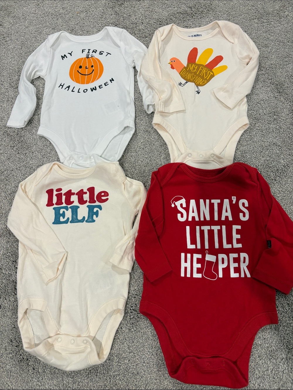 Old Navy long sleeve my first onesie lot 6-12 months